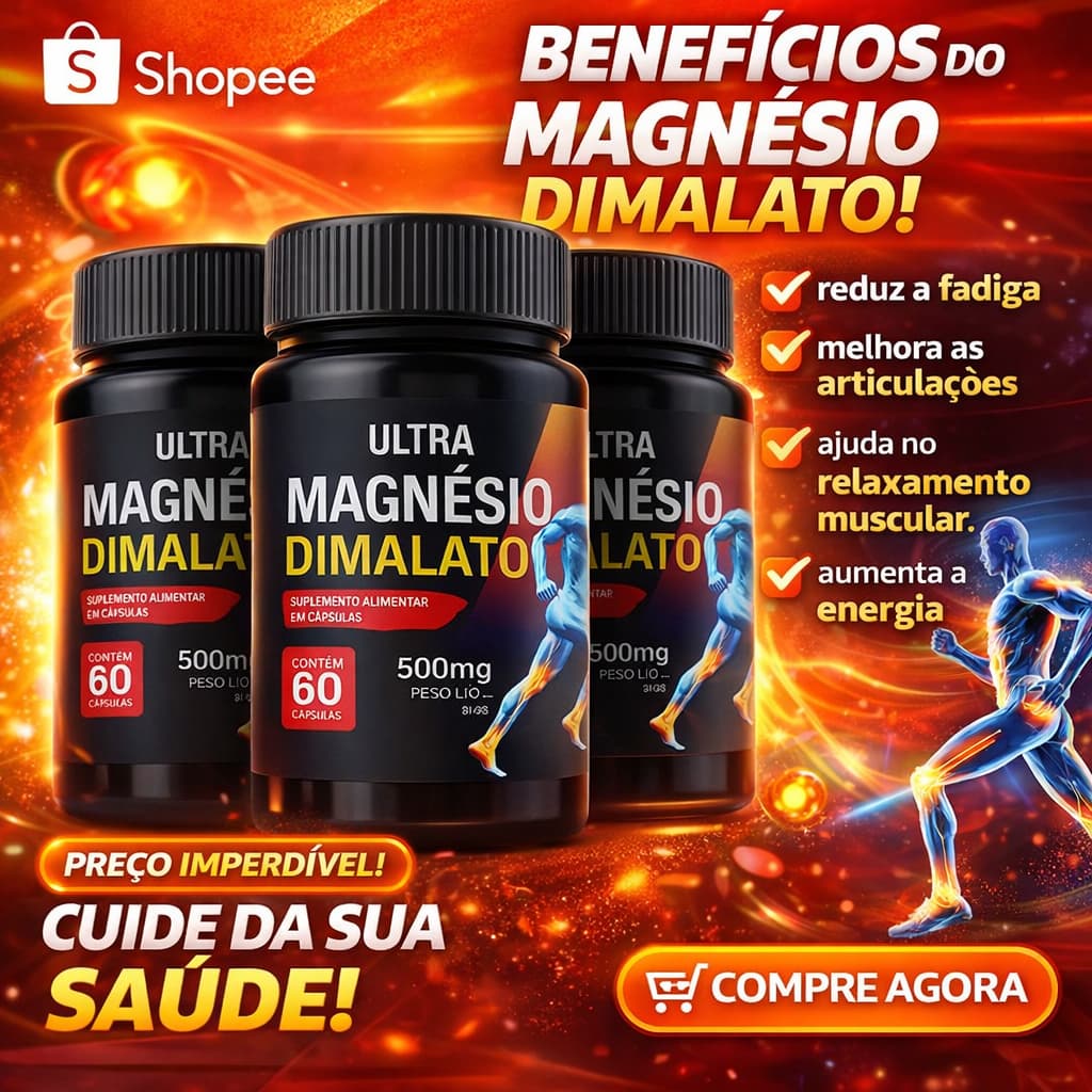 MAGNESIO DIMALATO - Puro 100% Original Dose Máxima 60 Capsula Acompanha Laudo