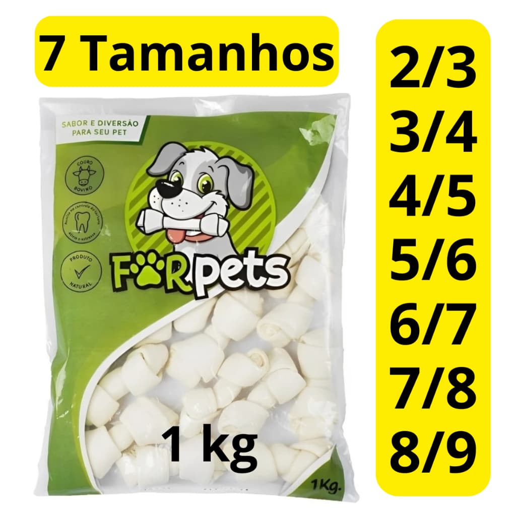 Osso Nó Polegadas 1KG Petisco Ossinho Natural Cães for pets pequeno medio grande porte cachorro