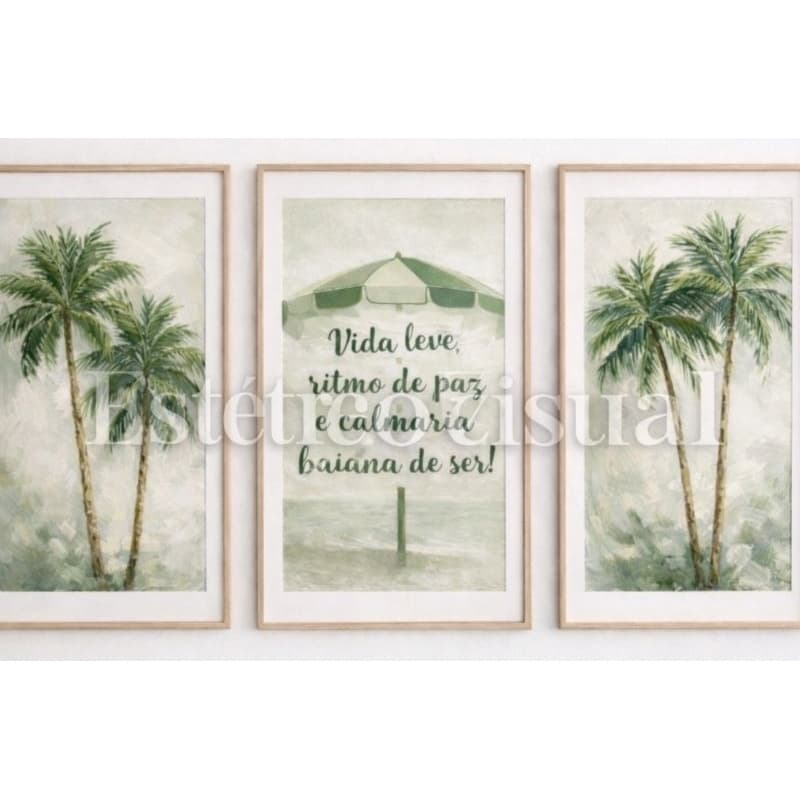 Quadro decoartivo para casa , bares cidade baiana3 peças 60×40