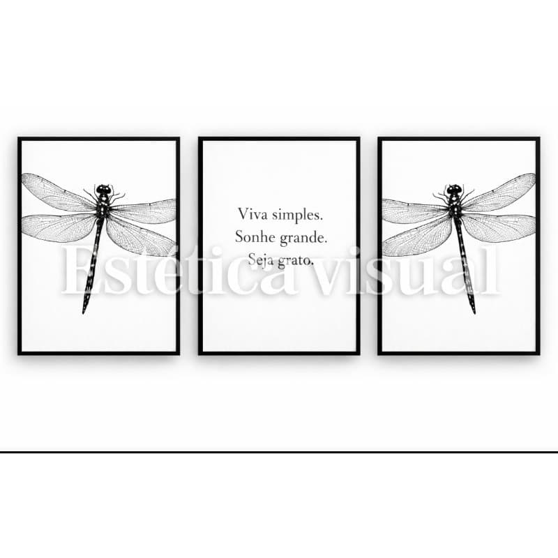 Quadro decorativo 3 peças 60×40 com mensagem motivadora