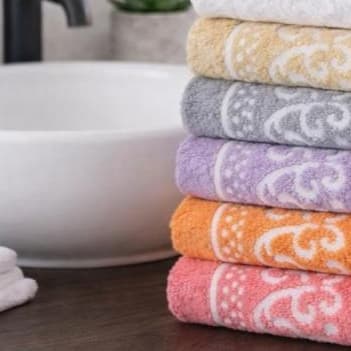 Toalha de Rosto Kit 5 Peças 100% Algodão 40x70cm Alta Absorção Cores Sortidas