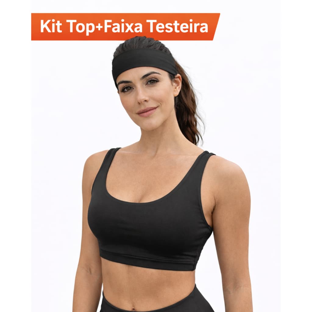 Top + Testeira UV50+ Kit Fitness Feminino  | Conforto, Proteção