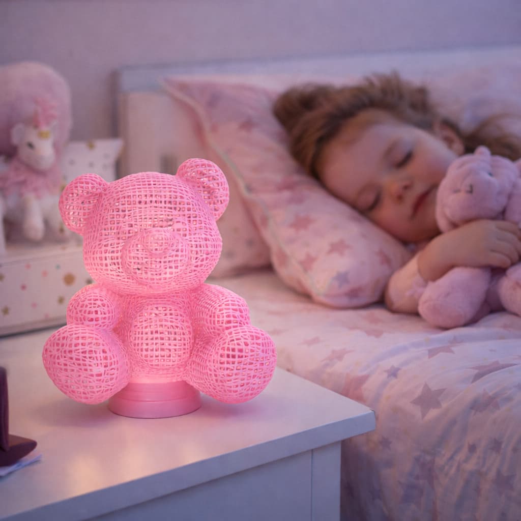 Luminária Ursinho Fofa Decorativa Luz Noturna Infantil Para Mesa e Quarto 4 Cores