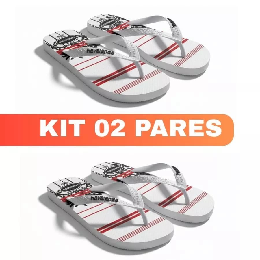 Kit 2 Pares de Chinelo Masculinos HV Modelos Variados Lançamento Verão Tropical 2025 Moda Praia Entrega Imediata