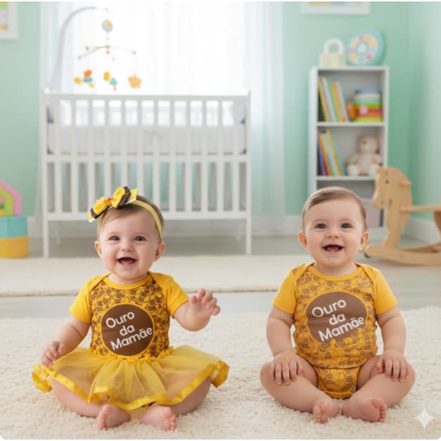 Body Bebê Temático Fantasia Infantil - Ouro Da Mamãe
