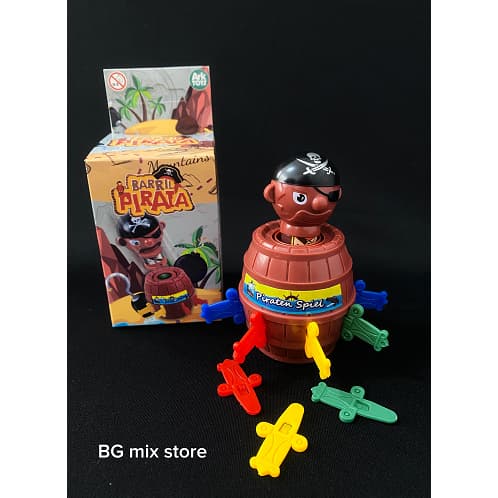 Jogo Pula Pirata Barril Pequeno Infantil Brinquedo Colorido