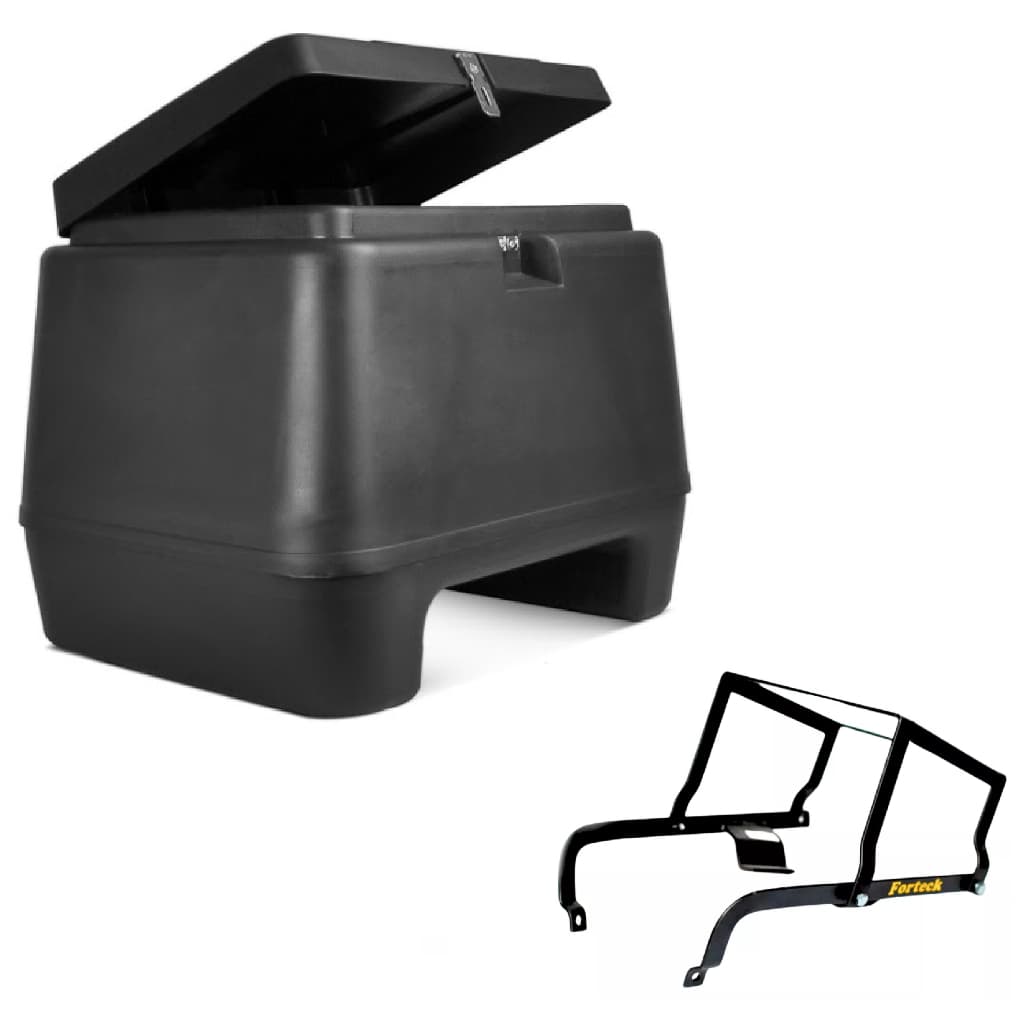 Baú Bauleto Moto 80 Litros Protork + Suporte Reforçado Fazer 150 2013 Em Diante Factor 150 214/2026 Factor 125 2017/2026