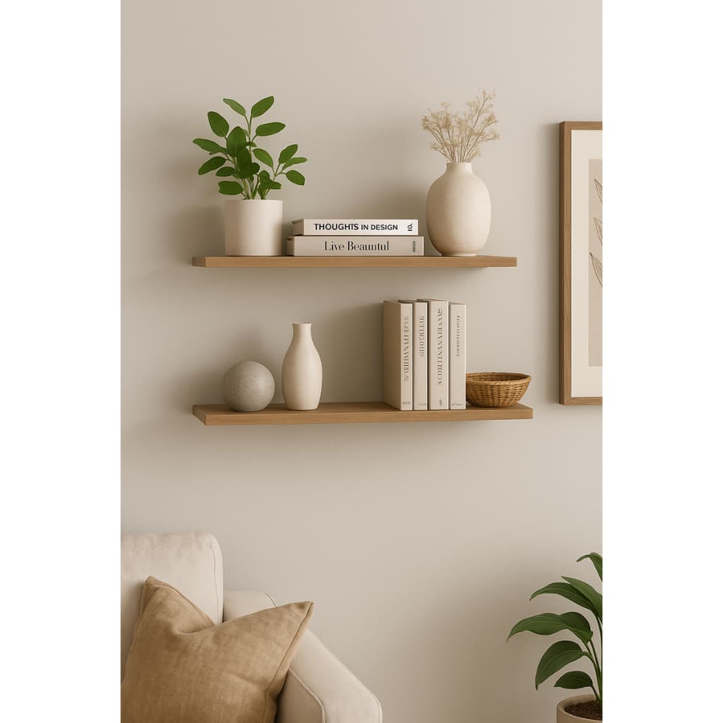 2 Prateleiras Mdf 30x10 Com Suporte Mdf  Cozinha Banheiro Quarto Dormitorio Sala Lavabo Area Gourmet Escritorio