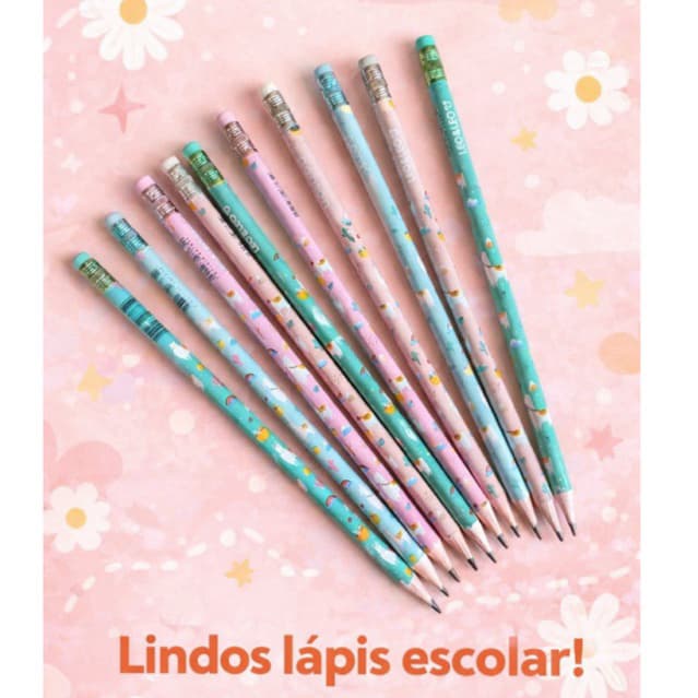 Kit de Lápis de escrever, Lápis preto infantil, Lápis escolar HB.