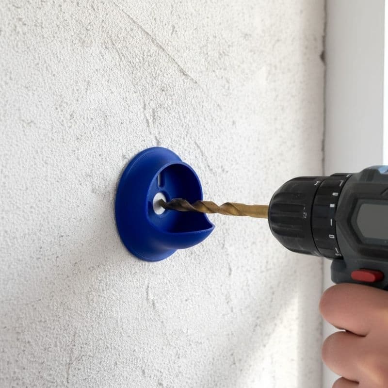 Coletor de pó para furadeira em plástico resistente com design prático e funcional
