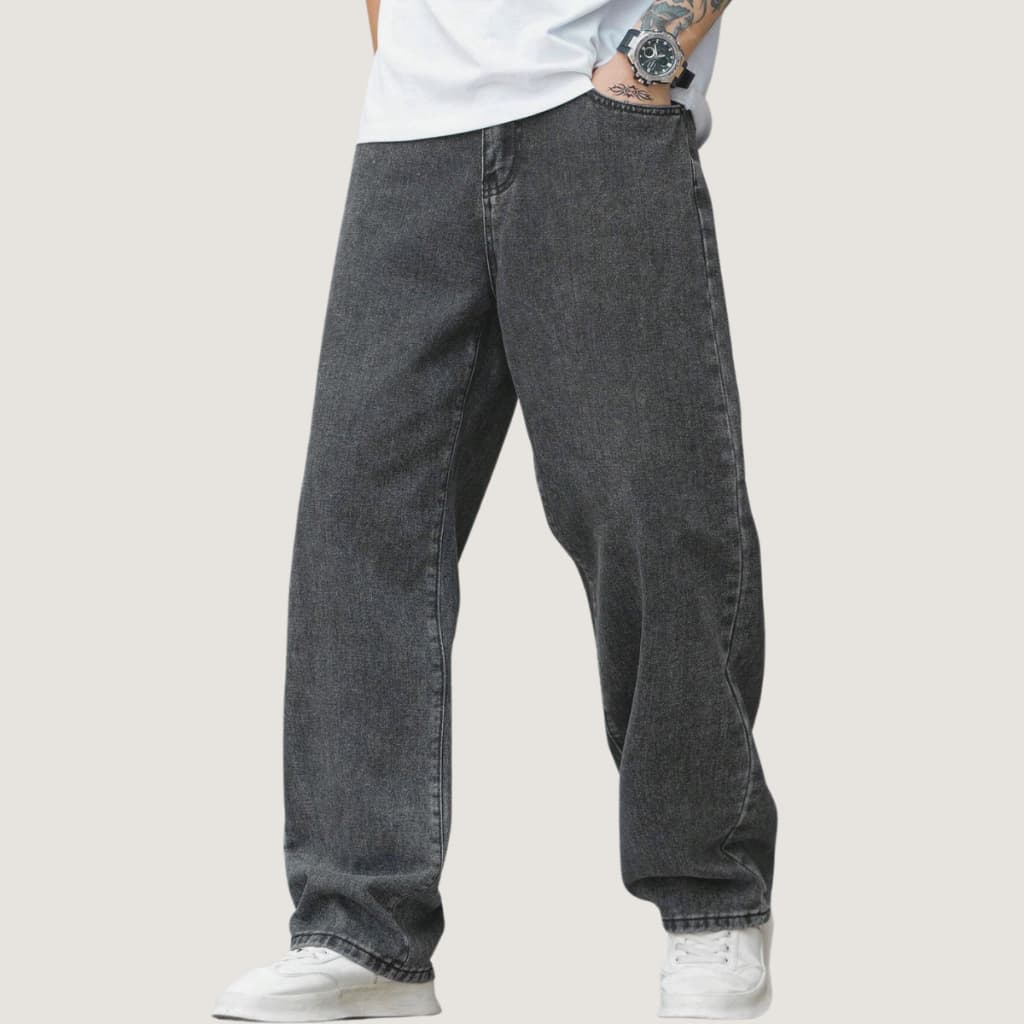 Calça Jeans Balão Masculina Oversized Boca Larga Bag Streetwear Urbana Skatista Estilo Moderno Estonada