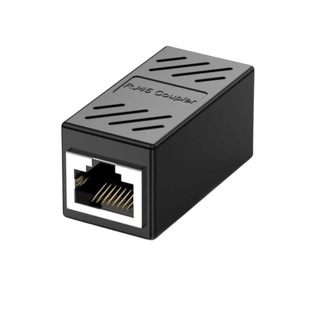 Adaptador Emenda Rj45 Extensor Cat5, Cat6, Cat7, Rede Ethernet Conector Blindado preto