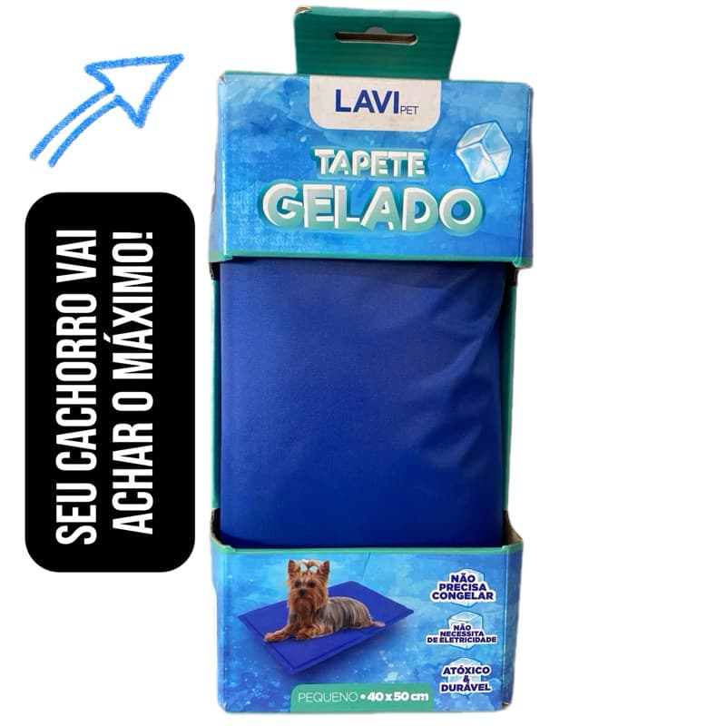 Tapete gelado Lavi pet para cães e gatos pequeno 40x50 cm