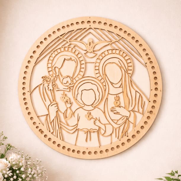 Mandala Sagrada Família em MDF Decorativa para Parede – Presente