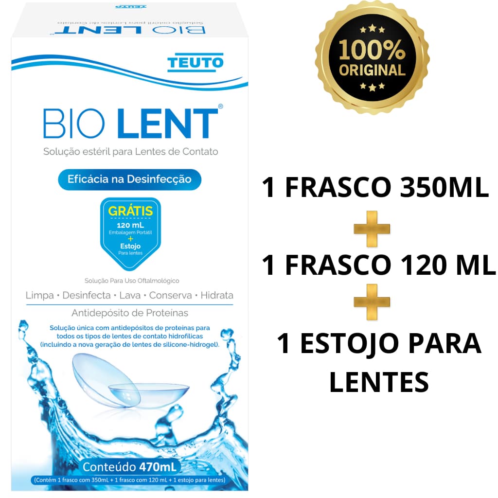 KIT BIO LENT SOLUÇÃO ESTÉRIL PARA LENTES DE CONTATO 470ML + ESTOJO