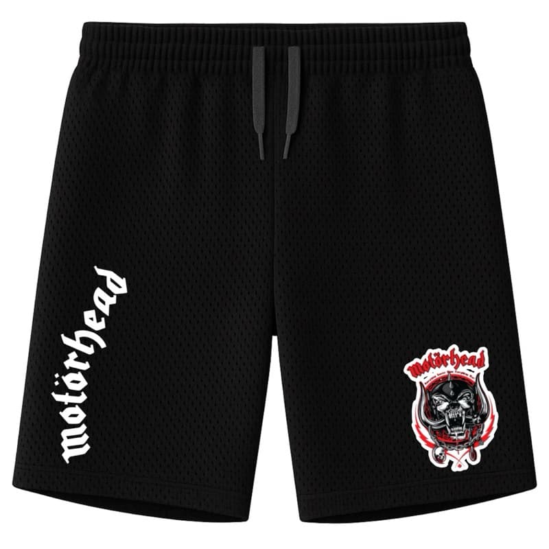 Bermuda Rock Motörhead Dry Fit Masculina com 2 Bolsos e Estampa nas Duas Pernas