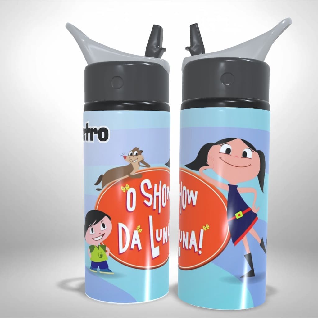 Garrafa Alumínio Infantil Personalizada Show da Luna Escolar - Presente Único