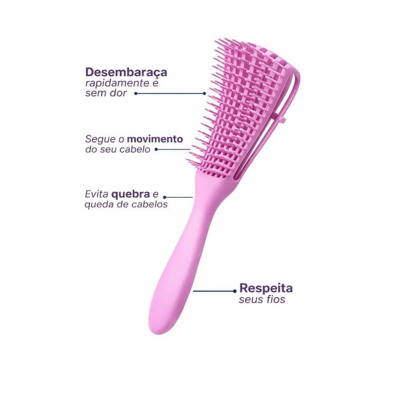 Escova de Cabelo  Polvo Desembaraçante para Cabelos Cacheados uso diário Beleza