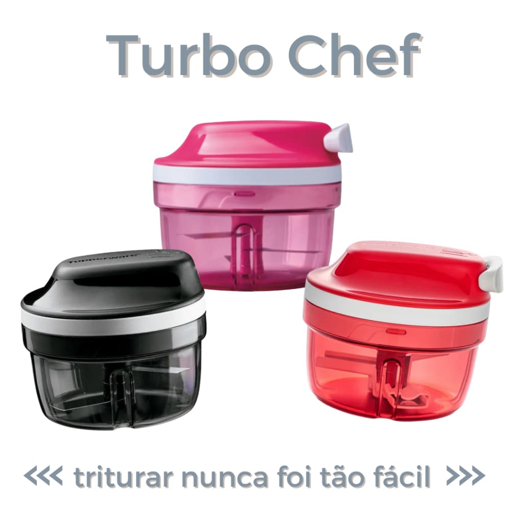 Turbo Chef Supersonic Tupperware 300ml Rosa e Preto (multi processador) Triturador