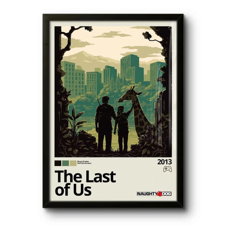 Quadro Decorativo gamer: The Last Of Us (2013) arte visual moderna, decoração de parede, jogos, game