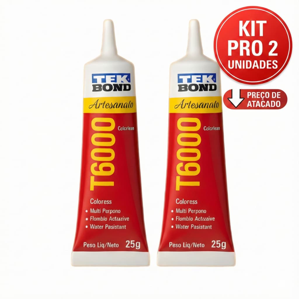 Kit 2 Colas T6000 25g Tekbond Profissional - Atacado Para Assistência Técnica e Artesanato