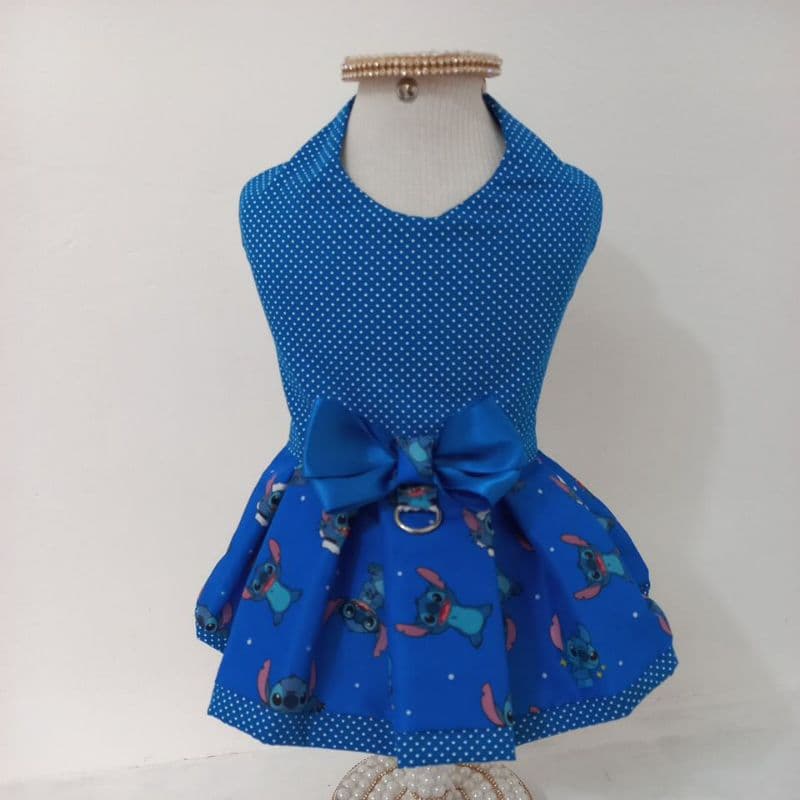 vestido pet roupa para cachorro vestido fantasia stitch