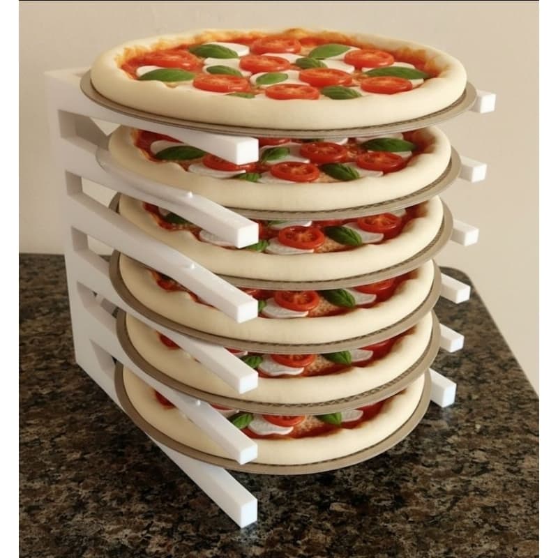 Rack Suporte para Pizzas em ASSADEIRAS de 25 a 35cm | NÃO USAR PA DE PIZZA | Não Enferruja, até 6 Pizzas