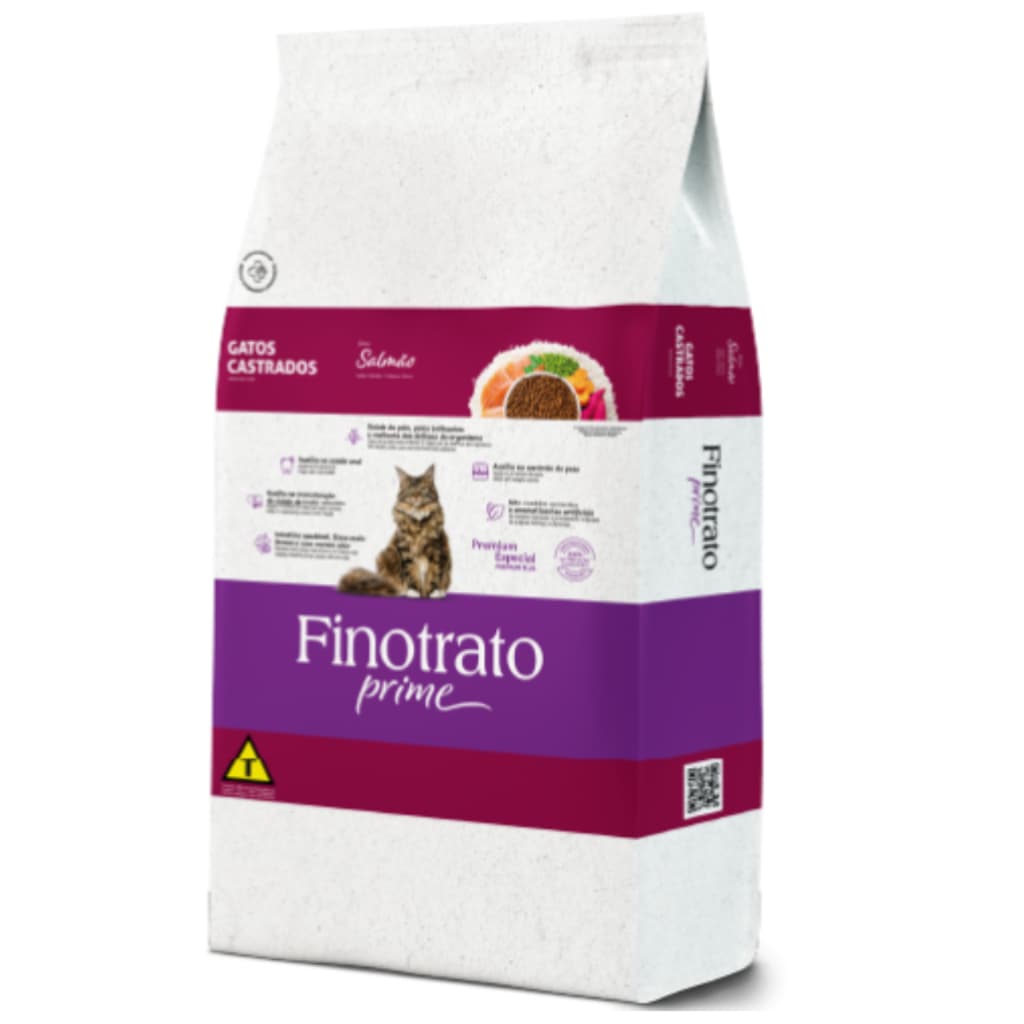 Ração Para Gato Finotrato Prime Gatos Castrado Salmão 3 kg