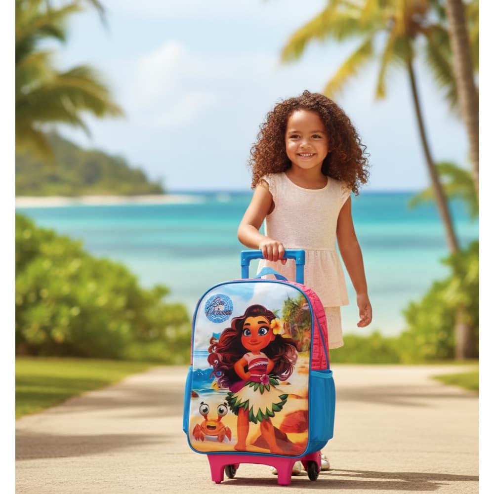 Mochila com ou sem Rodinhas Infantil Material Escolar menina/menino tema Princesas/carro Resistente Volta Às Aulas