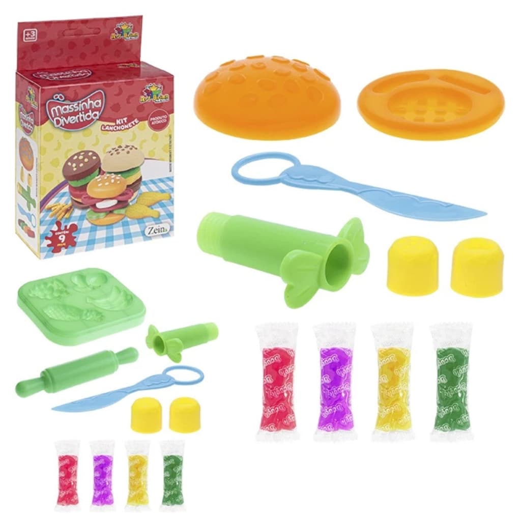Massinha Divertida Kit Lanchonete Brinquedo Infantil – Massas Coloridas com Acessórios