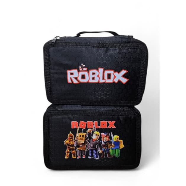 Estojo Escolar ROBLOX e STITCH com 4 divisoras 72 furos com alça