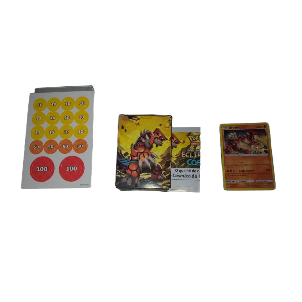 Deck Pokémon TCG Groudon Pronto para Jogar + Arena e Contadores (60 Cartas)