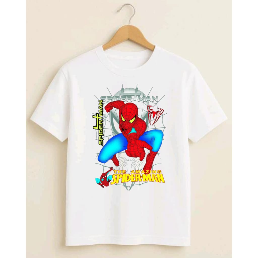 Camiseta Infantil Unissex SpiderMan 100% Algodao Homem Aranha Juvenil