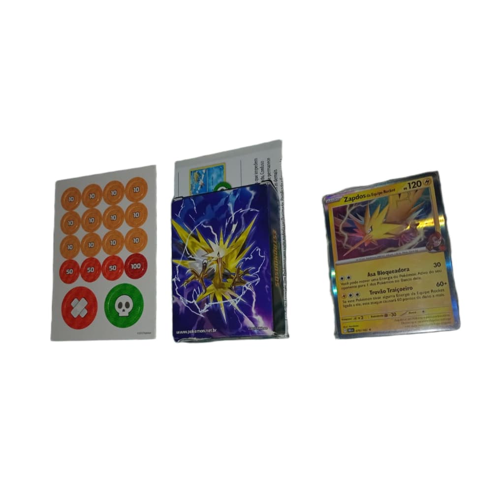Deck Pokémon TCG Zapdos Pronto para Jogar + Arena e Contadores (60 Cartas)