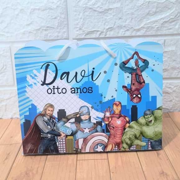 Sacolinha Personalizada - AVENGERS - HERÓIS - VINGADORES ( Bolsinha Nuvem) aniversário, Lembrancinha, Festa Infantil