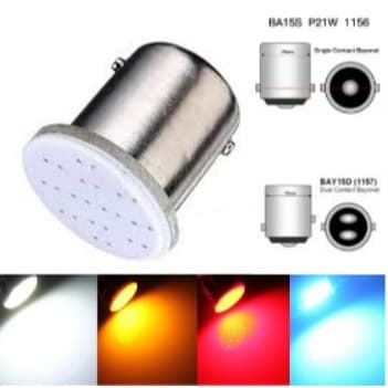 5  x Lâmpadas 2 polos Cob Led P21/5w 1157 pisca ré ou freio 12v