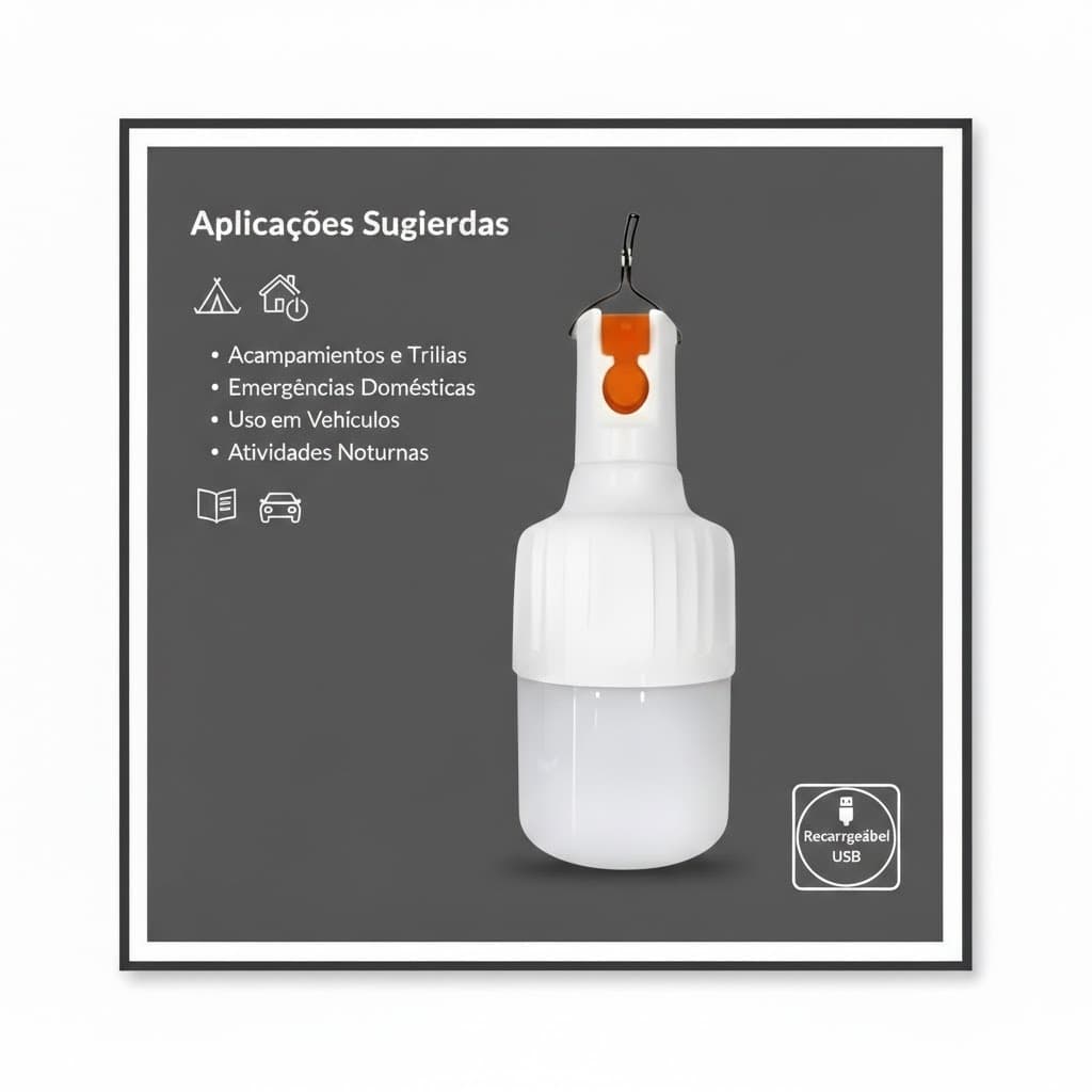 Lâmpada de Emergência LED 15W - ON-7068