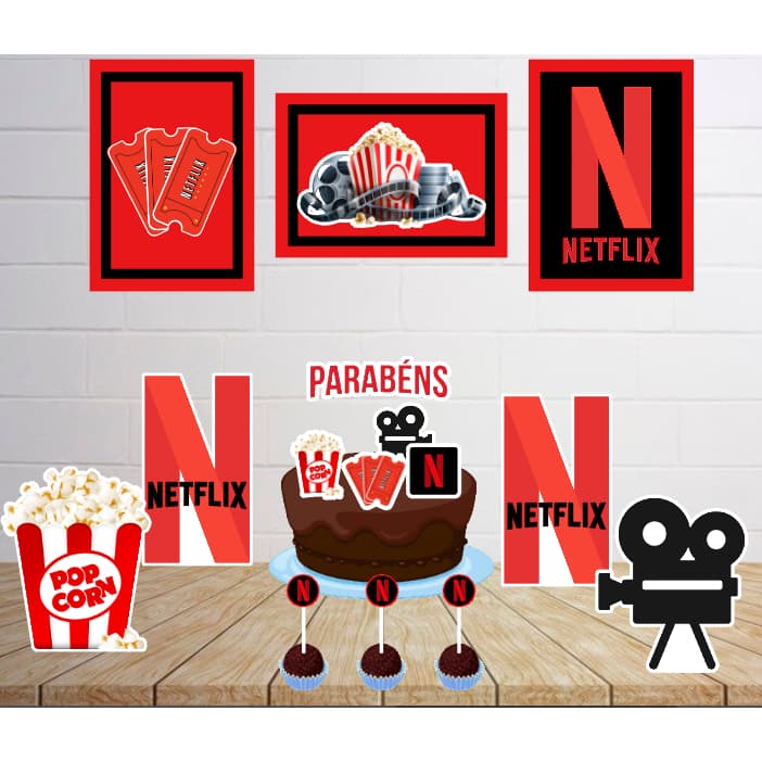 Kit Só um Bolinho - NETFLIX - Kit Festa em casa  - Aniversário, Mêsversário