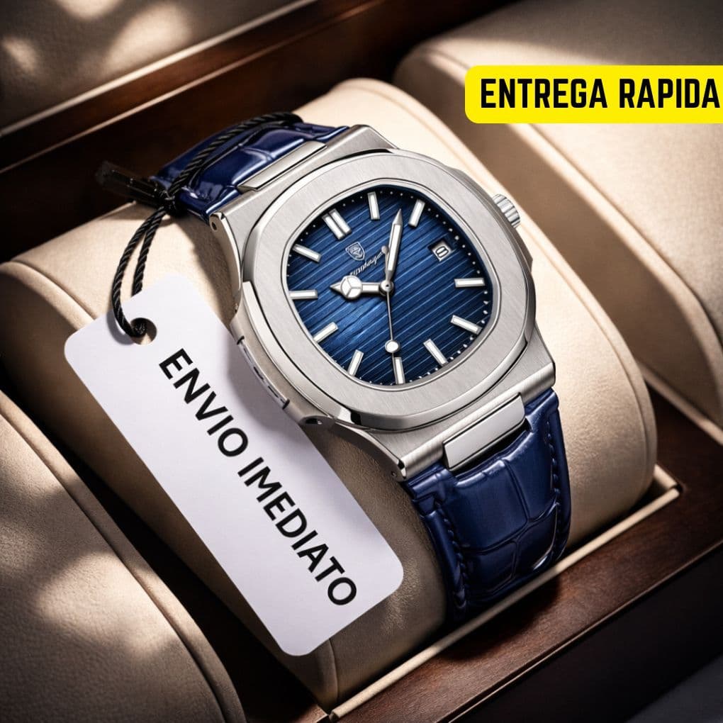 Relógio Masculino de Couro + Caixa Premium