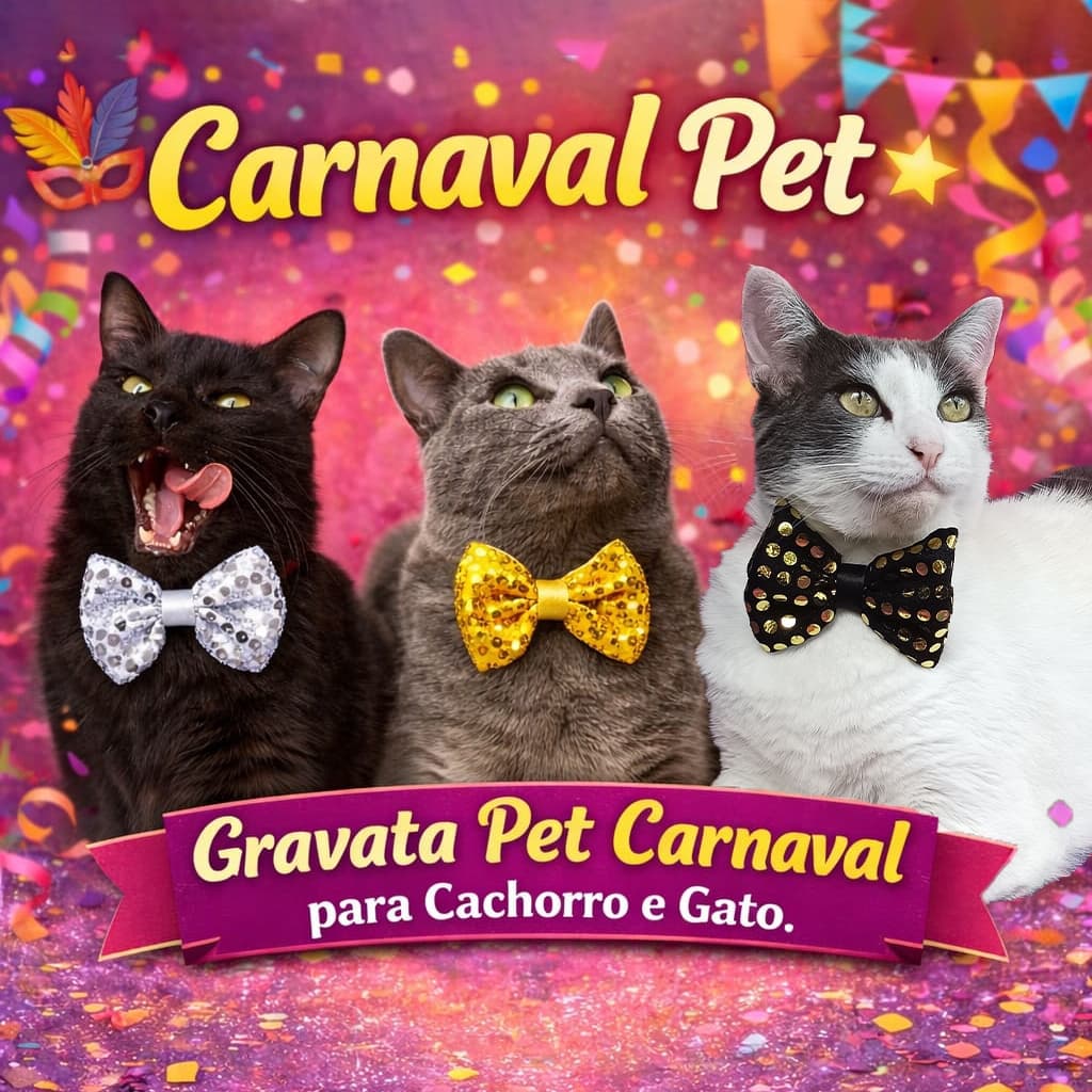 Gravata pet para Cachorro e Gato FANTASIA CARNAVAL