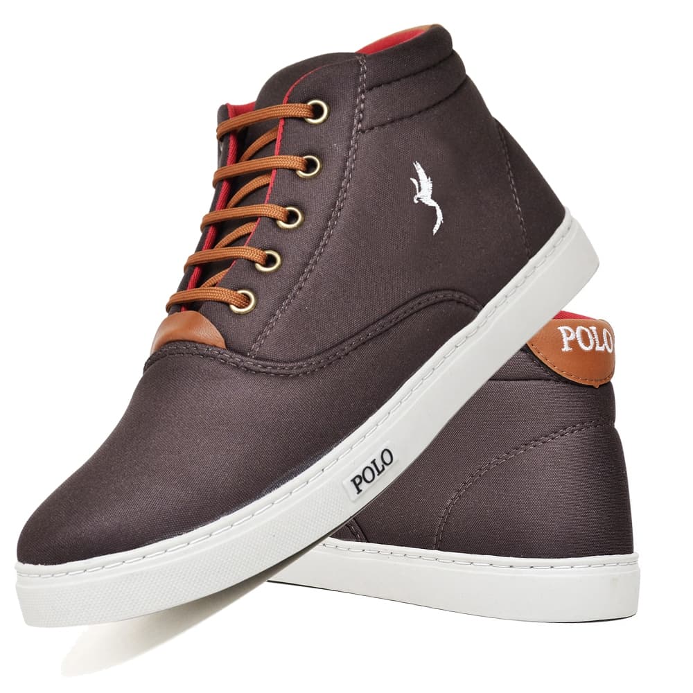 Sapatênis Masculino Polo Blu Cano Alto Botinha Tênis Casual Confortável Leve Macio Estiloso Dia a Dia Promoção