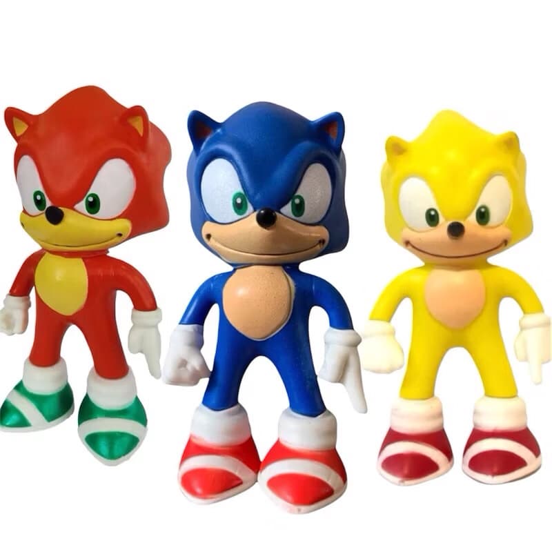 Kit 3, Boneco do Sonic 3 Cores Disponíveis 15cm, vermelho, azul, amarelo
