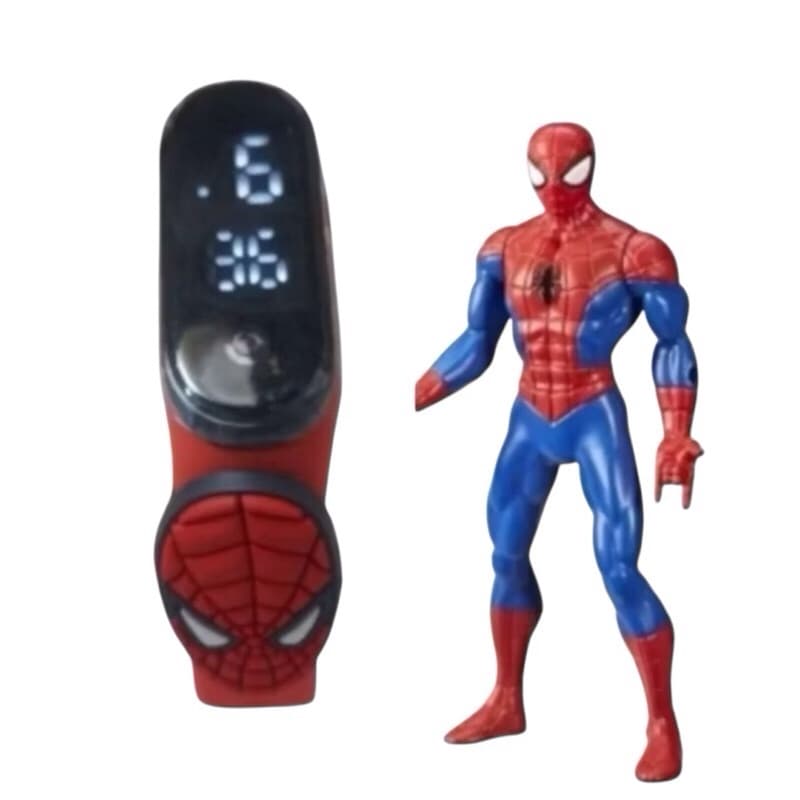 Kit boneco homem aranha com relógio prova d'água