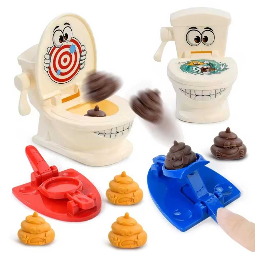 Funny Toilet - Jogo catapulta de coco - Arremesso de coco, brinquedo bebe, jogo infantil, jogo acertar, familia, bebe