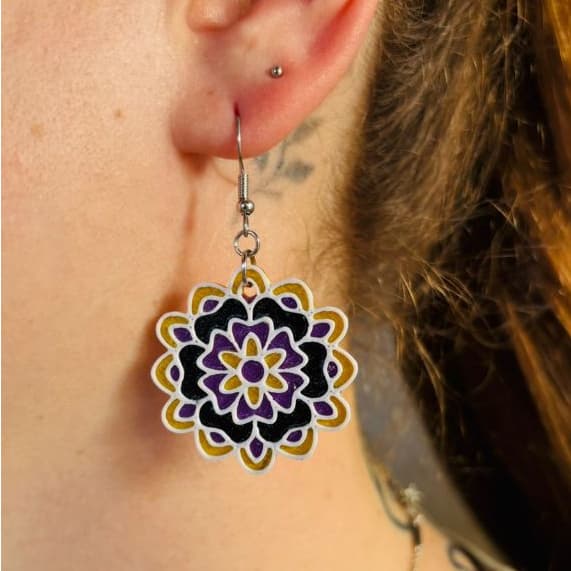 ✨ Brincos Mandala em Impressão 3D – Estilo, Arte e Leveza! ✨