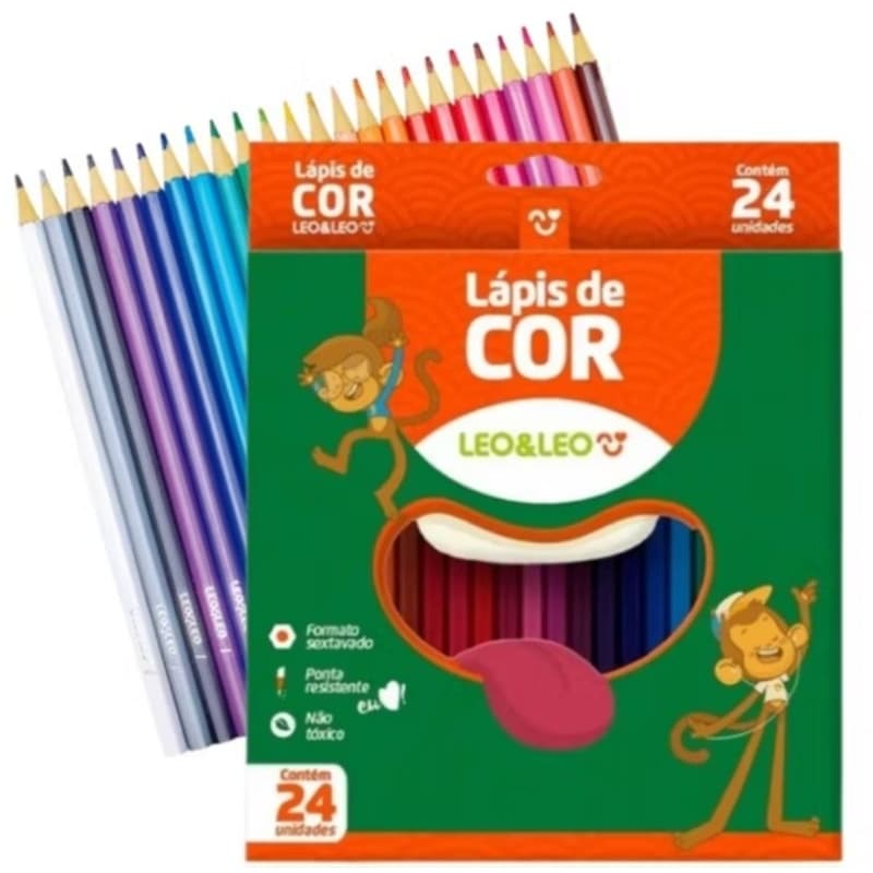 Lápis de cor Leo e Leo 24 cores