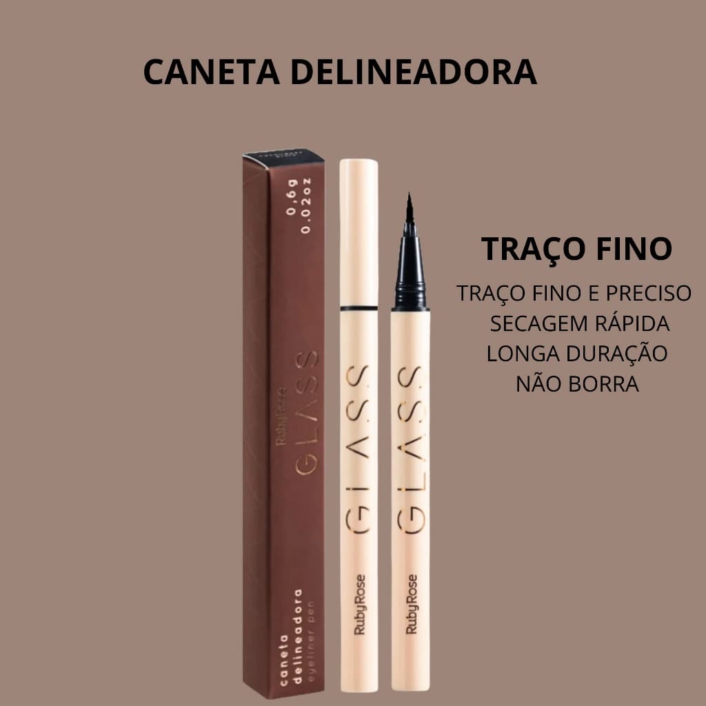 Caneta Delineadora Ruby Rose com Traço Ultrafino e Secagem Rápida e caneta deliniadora melu