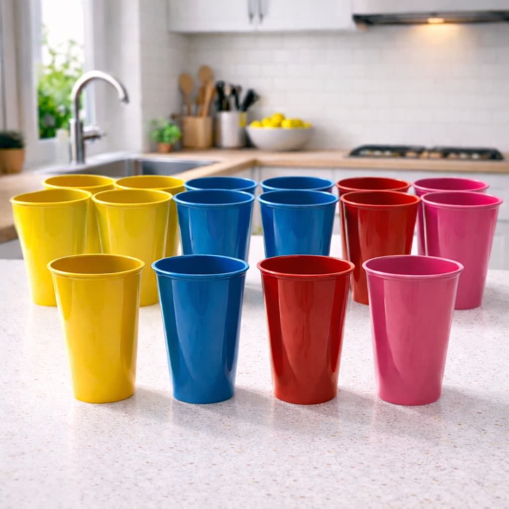 Kit Copos Plásticos Com 20, 30, e 40 Unidades de 350ml Ideal Para Festas Escolas Creches Resistente Uso Diário
