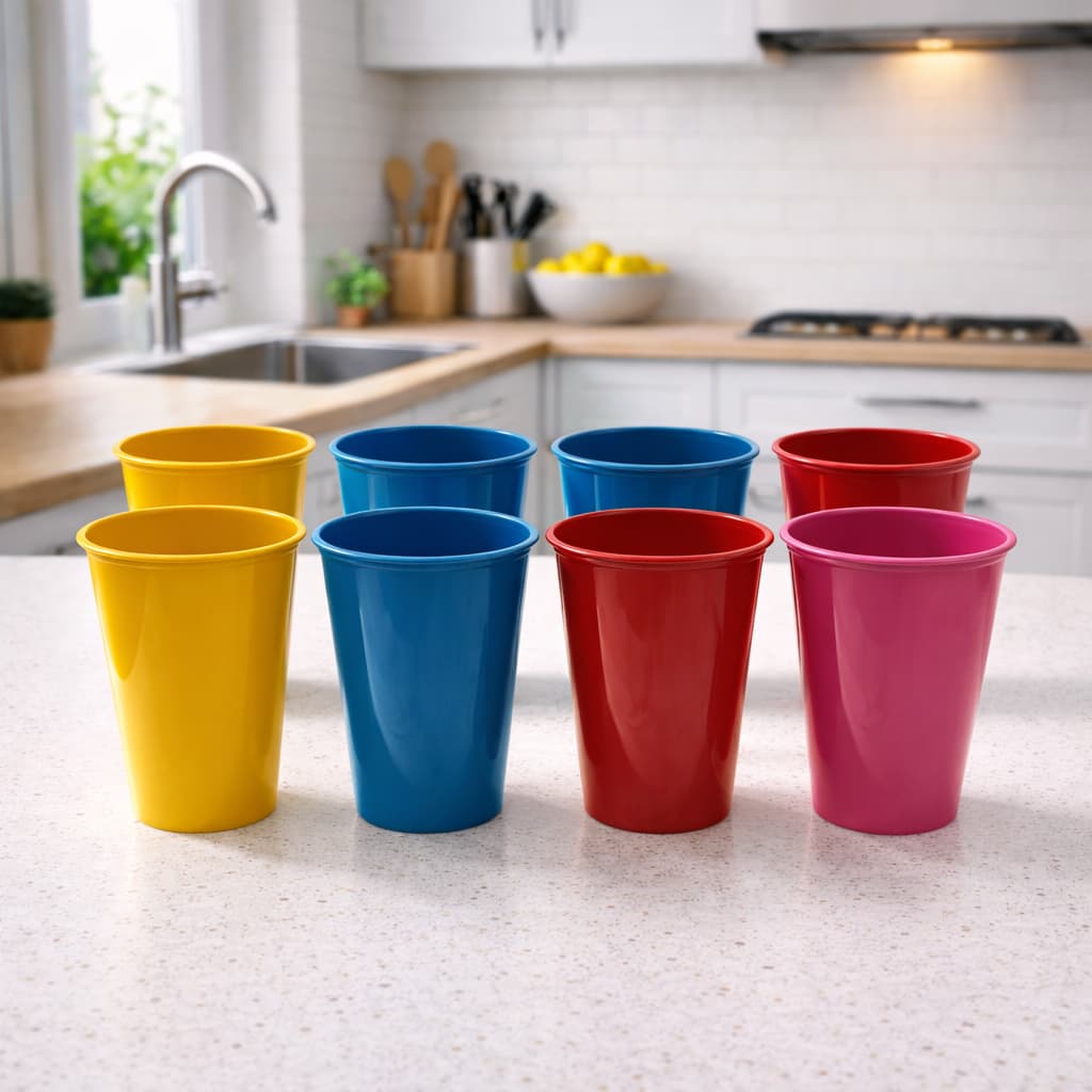 Kit Copos Plásticos Com 50, 60, 70 e 80 Unidades de 350ml Ideal Para Festas Escolas Creches Resistente Uso Diário