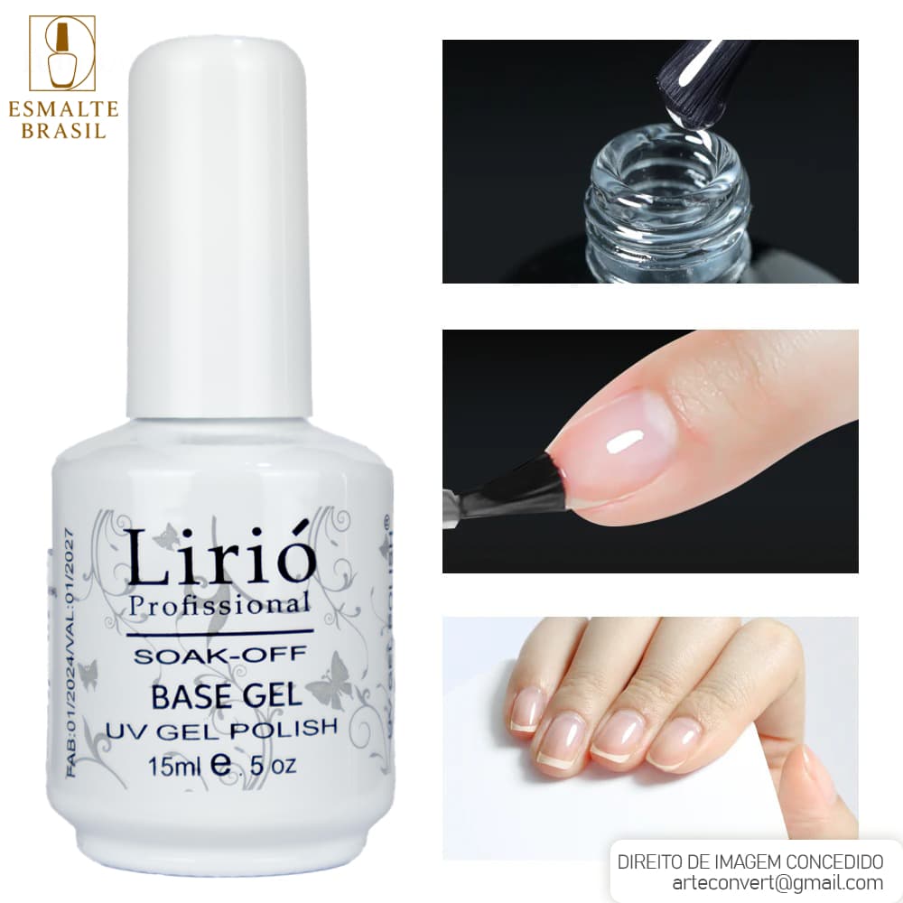 Base Em Gel Lirió Led Uv Seca Na Cabine Acrigel Unha Manicure